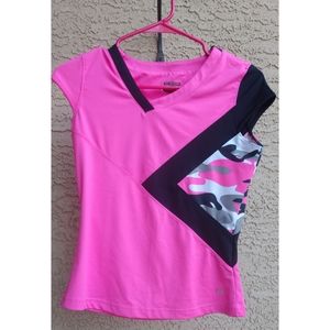 Bolle Athletic Cameflouge Pink Black Top Shirt S